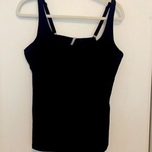 Lands’ End Black Square Neck Tankini Top 18